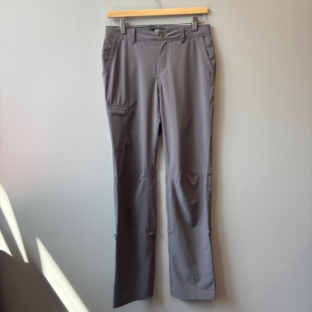 REI Co-op Hiking Pants Womens 2 Gray Straight Leg Stretch Cargo